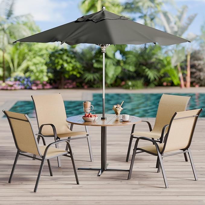 Patio Chairs Set of 8, Stackable Outdoor Dining Chairs Set - Image 8