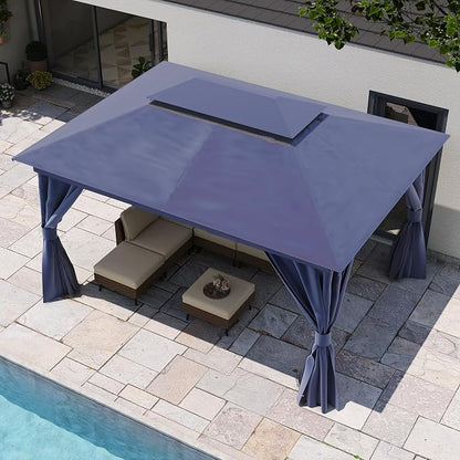 10'x13' Outdoor Gazebo, Metal Frame Heavy Duty Patio Canopy Tent Shelter - Image 5