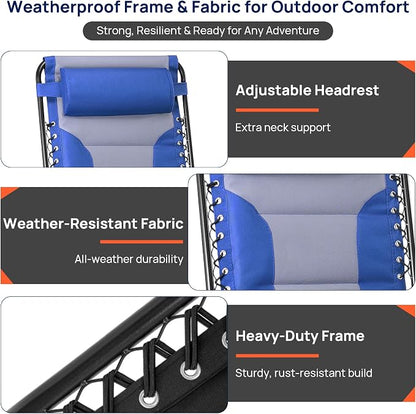 Alpen Zero Gravity Chair, Portable Padded Patio Chairs - Image 5