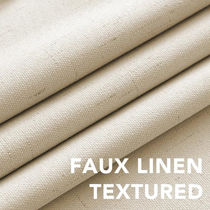 H.VERSAILTEX Linen Blackout Curtains Durable Thick Textured Linen Look 100% - Image 4