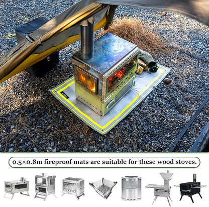POMOLY Fire Pit Mat,Fireproof Mat Visible at Night-Great for Deck Fire Pit Base,Patio Fire Pits Pad for Outdoor Wood Burning, Wood Floor, Grass, Campsite, Lawn(31.5'' X20'')
