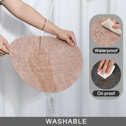 Myir JUN Round Placemats Dual Sided, Faux Leather Place Mats Set of 4 Indoor Placemats for Dining Table Outdoor Placemats Non-Slip Washable Table Mats (Set of 8, Gray Pink)
