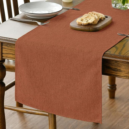 Artoid Mode Rusty Orange Table Runner, Seasonal Fall Thanksgiving Washable Kitchen Dining Table Decoration for Home Party Decor 13x90 Inch