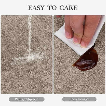 Faux Leather Heat Resistant Placemats Set of 8 – Waterproof Oilproof Wipeable Dining PU Vinyl Place Mat Easy Clean Table Mats for Kitchen/Dining/Party/Holiday, Khaki