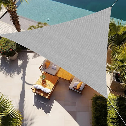 Shade&Beyond Triangle Sun Shade Sail 15'X15'X21' Permeable Canopy Light Grey by ShadeBeyond