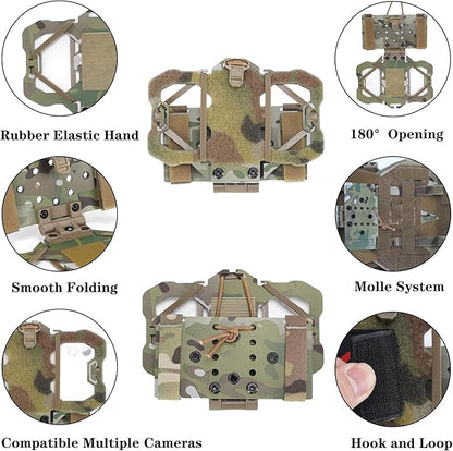 Tactical Phone Holder Available in Full Size Plate Carrier Phone Mount Adjust Nylon Molle Phones Holder for Tactical,Car,Office (812CP)