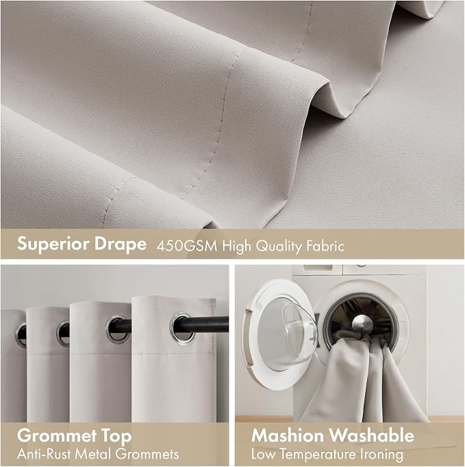 MIULEE Stone 100% Blackout Curtains - Image 7