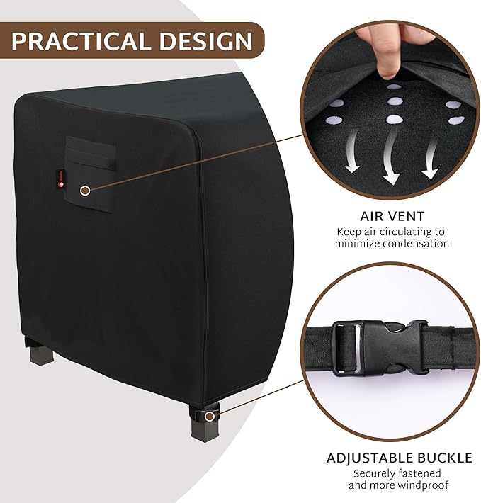 iBirdie Rectangular Gas Fire Pit Table Cover 44 x 28 inch Outdoor Waterproof and Weatherproof Heavy Duty 600D Patio Fireplaces Coffee Table Cover