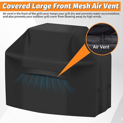 iCOVER Grill Cover 65 Inch, BBQ Grill Cover for Outdoor Grill, 600D Heavy-Duty Waterproof Gas Grill Cover BBQ Cover, Barbecue Grill Covers for Weber, Charbroil, Brinkmann, Nexgrill and More, Black