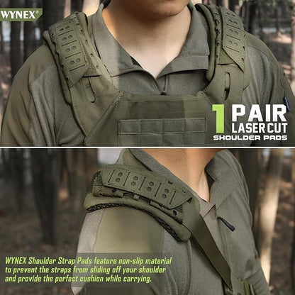 WYNEX Shoulder Strap Pad for Vest Carrier, 2 Pack Tactical Plate Shoulder Pads Strap Cushion Vest Accessories Shoulder Pads Soft Mesh Pads with Tactical Gear for Men