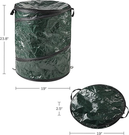 29.5-Gallon Pop Up Outdoor Garbage Can - Collapsible Trash Can for Parties, Yard Waste, or Laundry - Camping Accessories by Wakeman