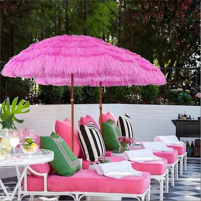 AMMSUN 7.5ft Hula Thatched Hawaiian Tiki Patio Beach Umbrella - Image 5
