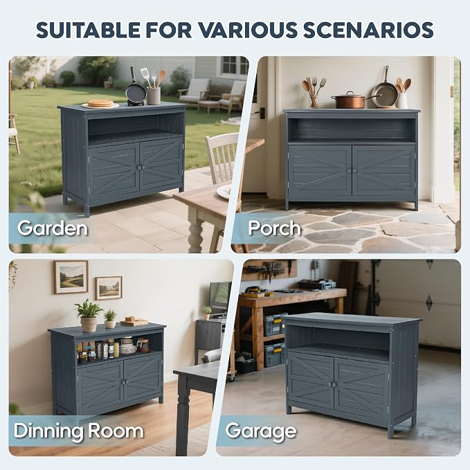 HIPS All-Weather Outdoor Storage Cabinet, Outdoor Sideboard - Image 8