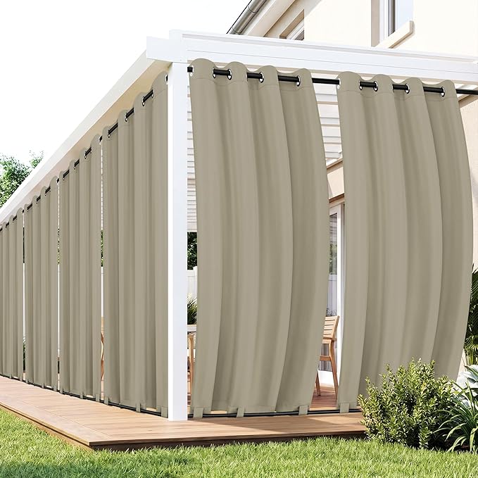 Gazebo Curtains Outdoor Waterproof 6 Panels, Porch Sun Shade | Weatherproof & by RichSets