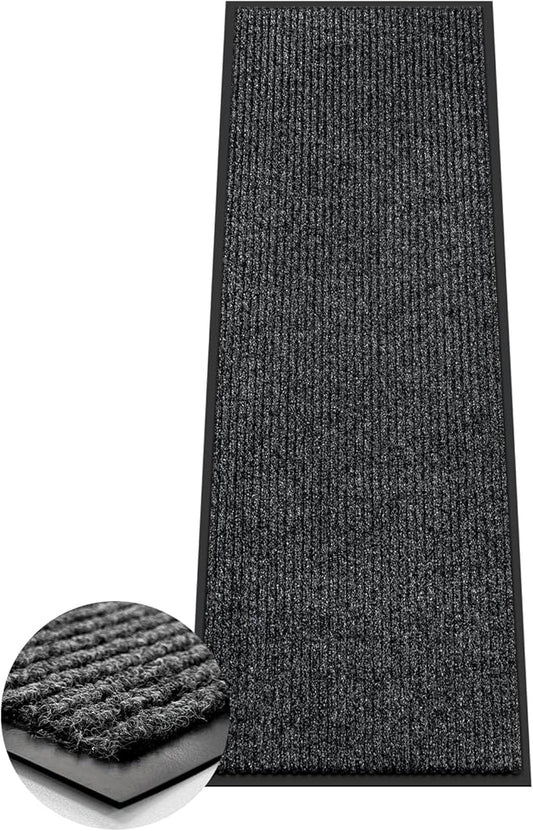 Azadx 2'x6' Indoor Outdoor Door Mat Heavy Duty Front Door Mat Ultra Absorbent Muddy Dirt Resist Welcome Door Mats Non-Slip Backing Entrance Mat for Home Commercial Outdoor Entrance Floor Mat