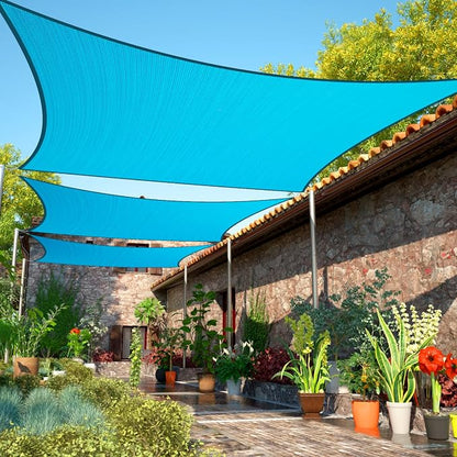 11' x 19' Turquoise Sun Shade Sail Rectangle SMSLR Canopy Fabric Cloth Screen by ShadeMart