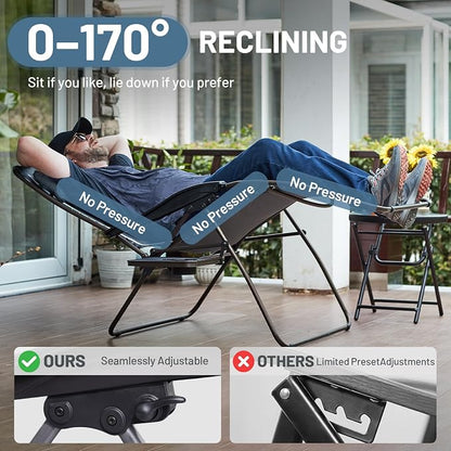 Timber Ridge Oversized Zero Gravity Chair, 33In Wide XXL Zero Gravity Reclining - Image 7