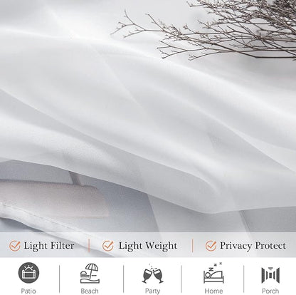 MIULEE White Waterproof Outdoor Sheer Curtains - Image 4