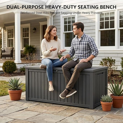 Outdoor Storage Box, 200 Gallon Waterproof Deck Box, Premium Hydraulic Cushion - Image 6