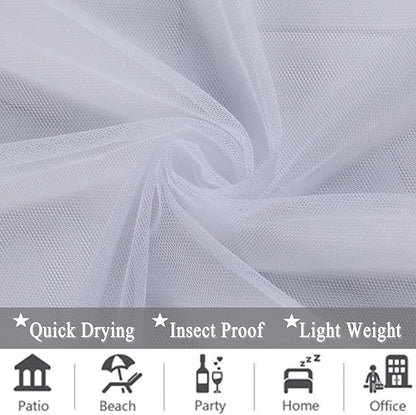 Patio Screen Mesh Outdoor Curtains Waterproof Sheer Lightweight Bug Netting - Image 7