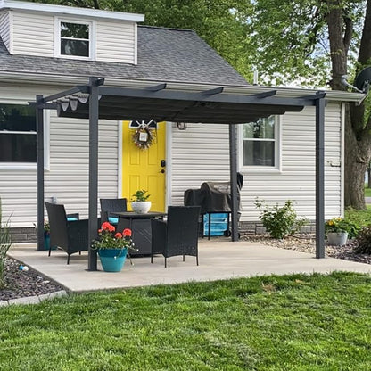 PURPLE LEAF Outdoor Pergola 11' X 13' Retractable Canopy Aluminum, Custom Shade - Image 2