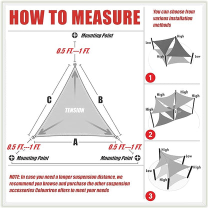 ColourTree Custom Size Order to Make Sun Shade Sail Canopy Mesh Fabric UV Block - Image 6