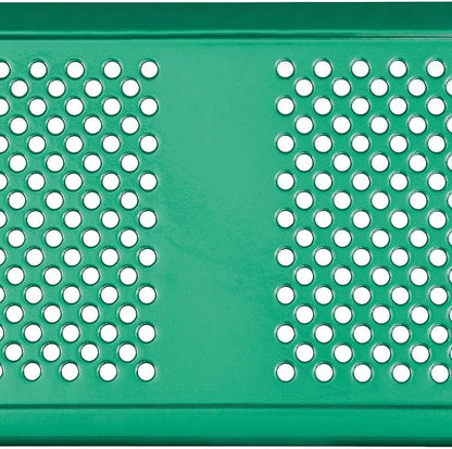 Global Industrial 72" Rectangular Picnic Table, Perforated Metal, Thermoplastic Coating, Attached Benches, 1-1/2” Umbrella Pole Hole, Outdoor-Rated, 1000 lbs Capacity, Green