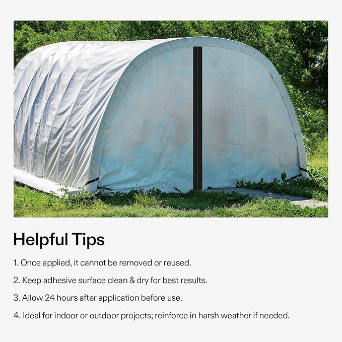 VIVOSUN 4-Pack Self Adhesive Zipper Door for Debris Barriers, 3In. x 7Ft. Peel & Stick, Heavy-Duty & Double-Sided Zipper for Tarp, Greenhouse, Indoor Outdoor Tent, Black
