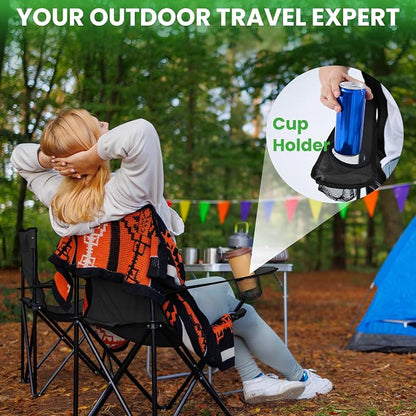 2 Pack Lightweight Folding Camping Chairs, Outdoor Lawn Beach Chair - Image 6