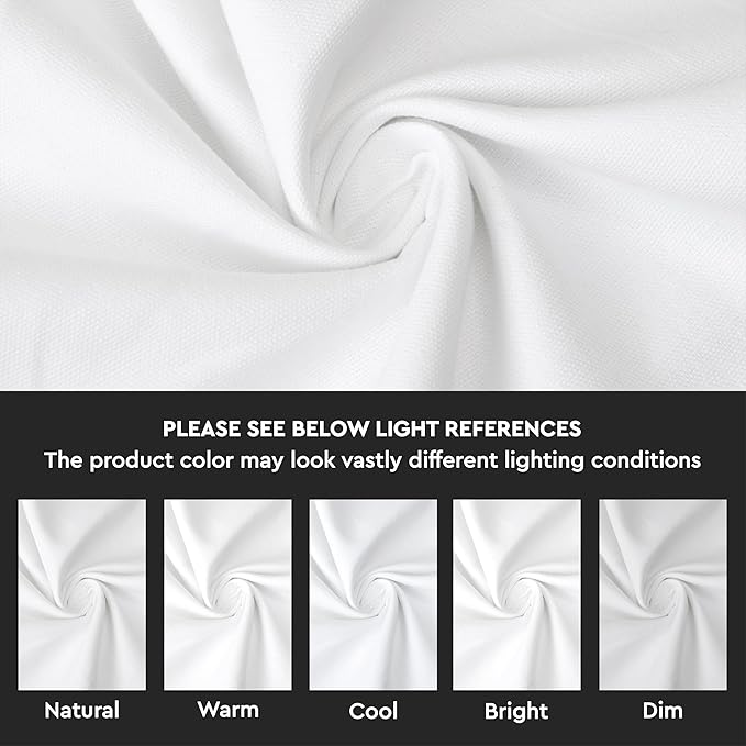 Encasa XO Table Runner 13"x104" Long | Cotton Canvas Fabric | White Solid Color | Machine Washable & Durable