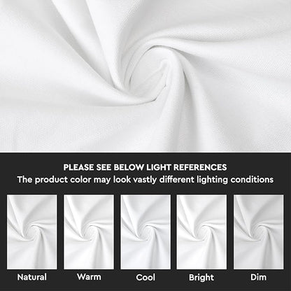 Encasa XO Table Runner 13"x48" Long | Cotton Canvas Fabric | White Solid Color | Machine Washable & Durable