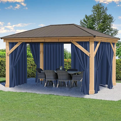 Outdoor Curtains for Patio Waterproof Rod Pocket 6 Pcs 54x84 Inch Navy | by HolidayIdeas