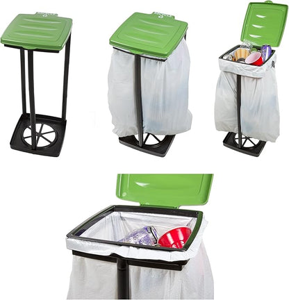 Portable Trash Bag Holder - Collapsible Trashcan for Garbage - Indoor/Outdoor Use - Ideal for Camping, Recycling, and More by Wakeman Outdoors (Green)