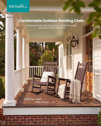 SERWALL Outdoor Rocking Chair, Oversized Rocking Chair - Image 7