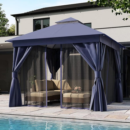 10'x10' Outdoor Gazebo, Heavy Duty Metal Frame Patio Canopy - Image 3