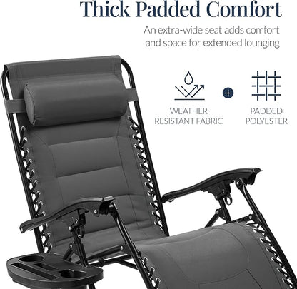 Best Choice Products Oversized Padded Zero Gravity Chair, Folding Outdoor Patio - Image 4