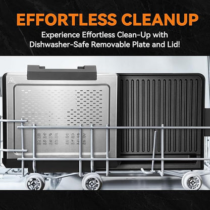 Baker's Friend Smokeless Indoor Grill with Removable Plates, Portable BBQ Grill, Electric Grill Indoor, Indoor Grills Electric Smokeless, Cooking & Grilling Gifts, Recipes Included, Graphite