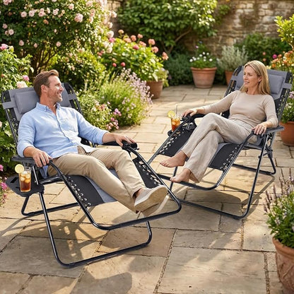 Sweetcrispy Zero Gravity Chairs, Foldable Patio Reclining Chairs - Image 2