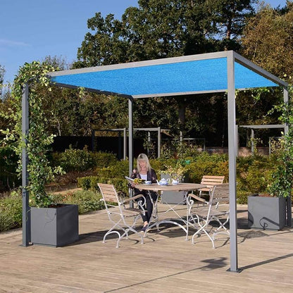 Eden's Decor Straight Flat-Edged Sun Shade Sail Rectangular 4' x 12' Blue - Image 7