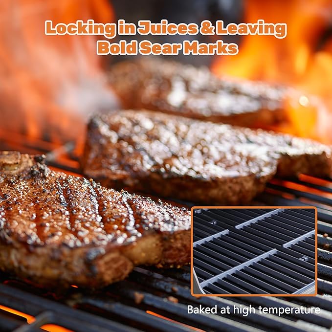 7638 Grill Grates for Weber Spirit I & II 300 Series, 17.5" Cast Iron Grates Replacement Parts for Weber E-310 E-330 S-310 S-315 Spirit 700 Genesis 1000-3500 Genesis Silver/Gold B & C, 2 Pack
