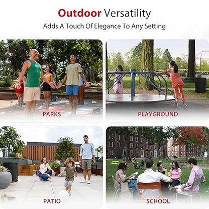 Leisure Craft Heavy-Duty 32 Gallon Receptacle, Portable, Liner Included, Made with Heavy-Gauge Metal and a Durable Thermoplastic Coating, Commercial Outdoor Park Receptacle, Made in The USA