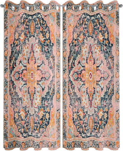 Rustic Boho Outdoor Curtains for Patio Waterproof, Grommet Privacy Curtain - Image 2
