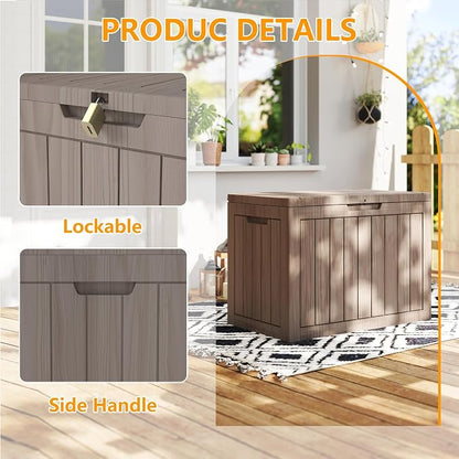 Outdoor Storage Box, 50 Gallon Waterproof Deck Box, Snap-Together Storage Bin - Image 4