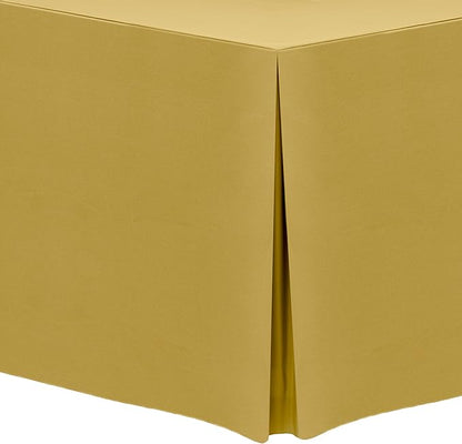 Ultimate Textile -2 Pack- 5 ft. Fitted Polyester Tablecloth - Fits 30 x 60-Inch Banquet and Folding Rectangular Tables - 42" H, Gold