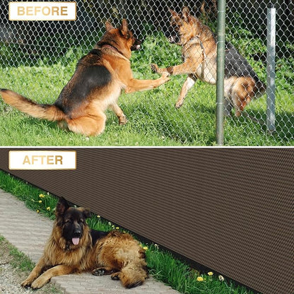 Privacy Fence Screen 8' x 50' Heavy Duty Mesh Windscreen Cloth Brown