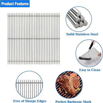 17.5" Stainless Steel 7639 Cooking Grates for Weber Spirit 300 Series, Spirit 700, Genesis Silver B/C, Genesis Gold B/C, Genesis Platinum B/C, Genesis 1000-3500, 7638