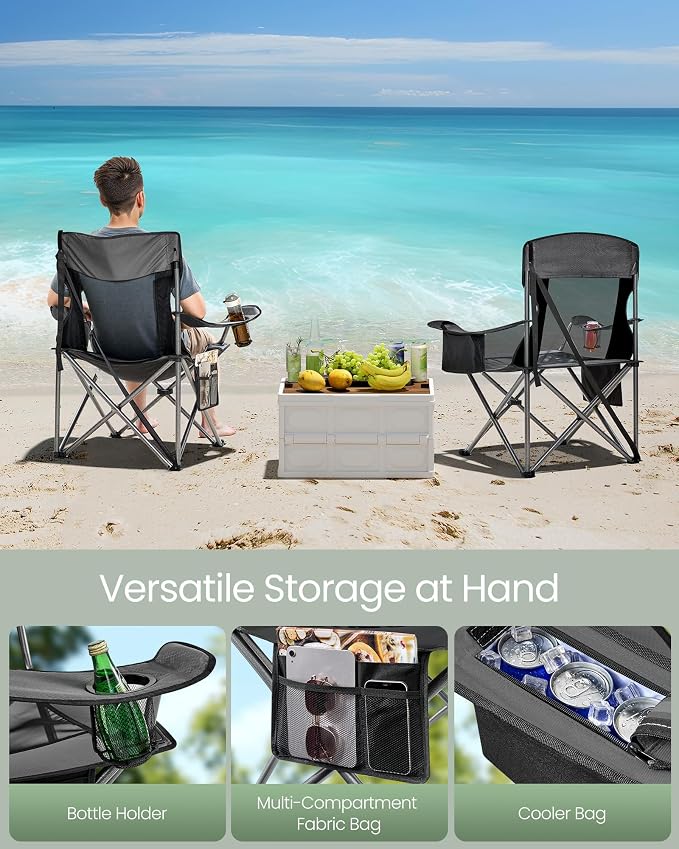SONGMICS Camping Chair, Folding Oversized Chair, Comfortable and Heavy-Duty - Image 5