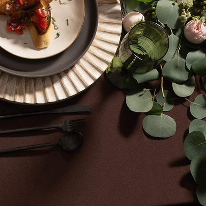 Gee Di Moda Rectangle Tablecloth - 60 x 126 Inch Chocolate Table Cloth for 8 Foot Rectangle Tables - Heavy Duty Washable Fabric - for Holiday Party, Dinner, Weddings, Baby Shower & Events