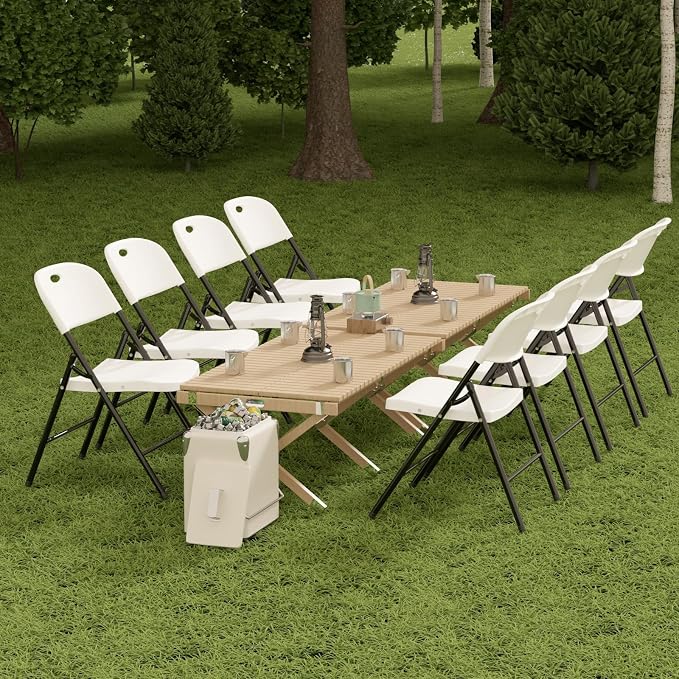 Nazhura 350 Weight Limit Heavy Duty Plastic Folding Chair - Image 2
