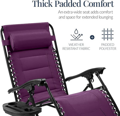 Best Choice Products Oversized Padded Zero Gravity Chair, Folding Outdoor Patio - Image 4